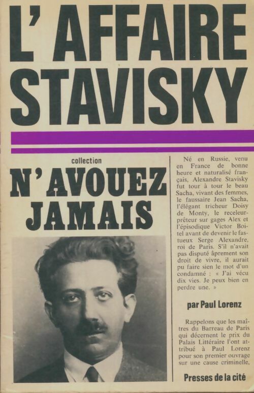 Livrenpoche : L'affaire Stavisky - Paul Lorenz - Livre