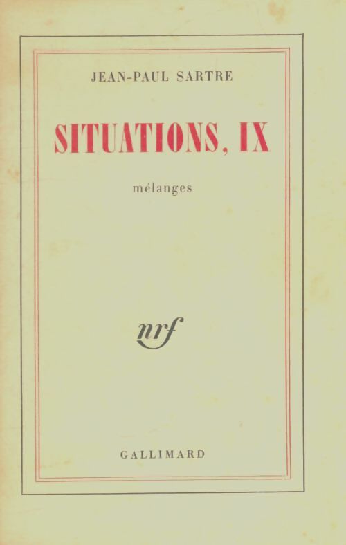 Livrenpoche : Situations IX - Jean-Paul Sartre - Livre