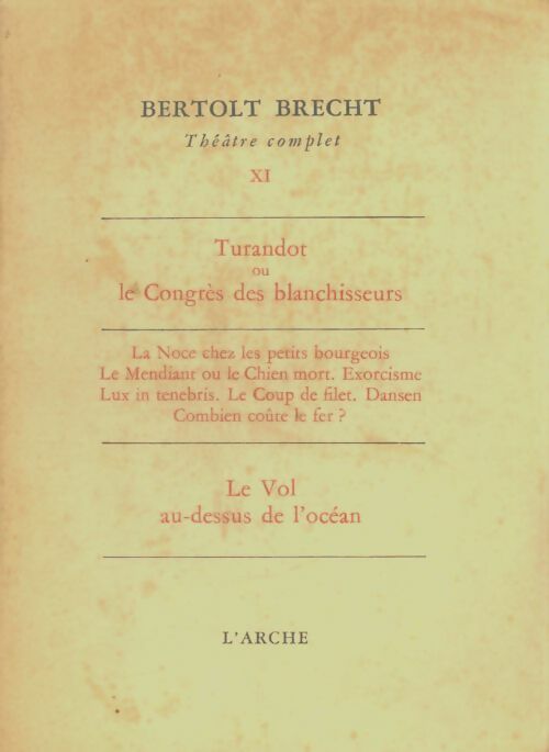 Livrenpoche : Théatre complet Tome XI - Bertolt Brecht - Livre