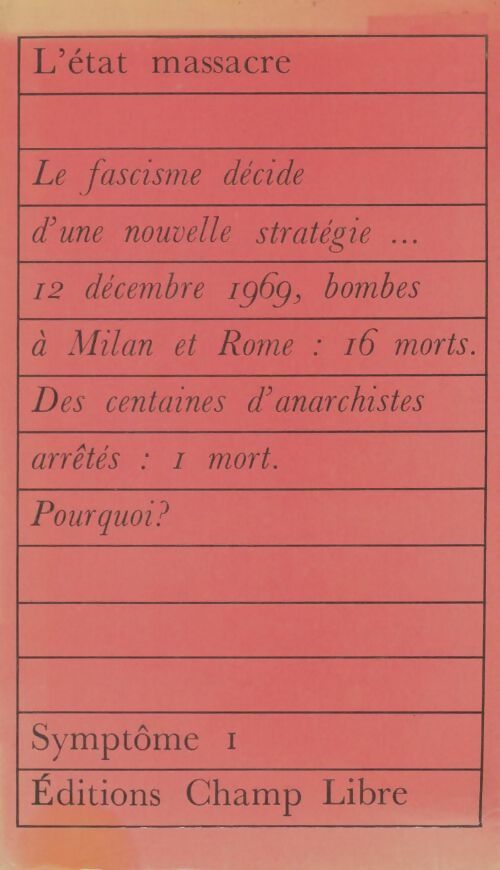 Livrenpoche : L'état massacre - Collectif - Livre