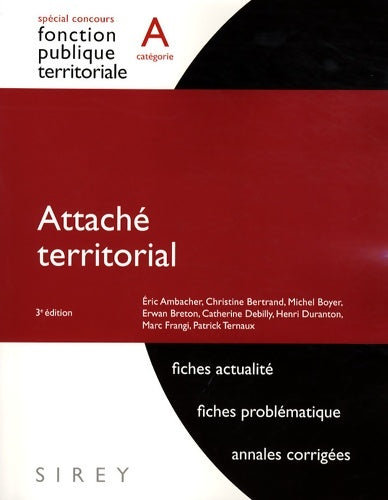 Livrenpoche : Attaché territorial : Catégorie A - Eric Ambacher - Livre