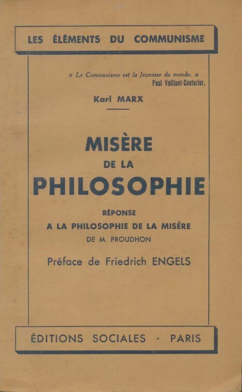 Livrenpoche : Misère de la philosophie - Karl Marx - Livre