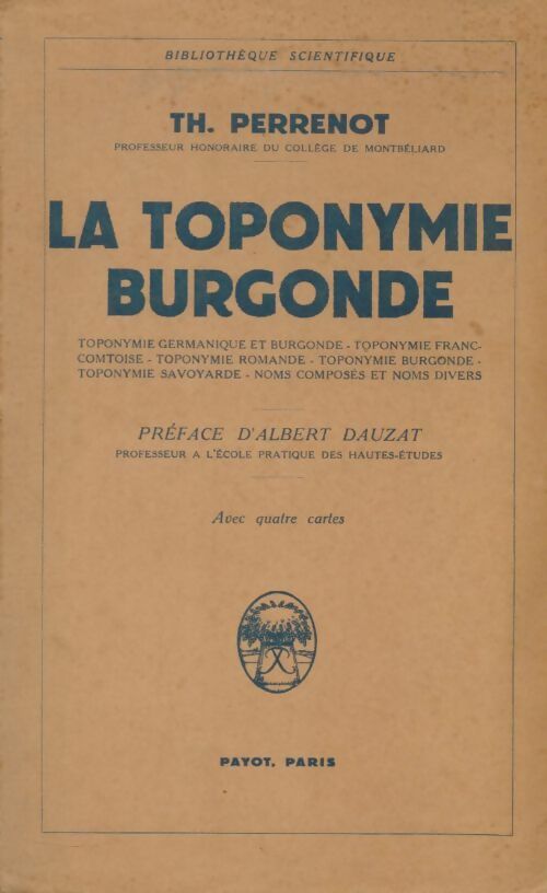Livrenpoche : La toponymie burgonde - Th Perrenot - Livre