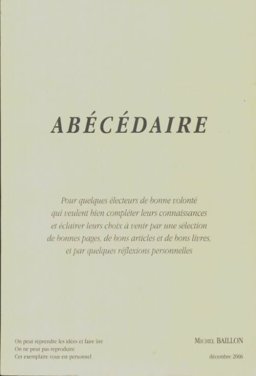 Livrenpoche : Abécédaire - Michel Baillon - Livre
