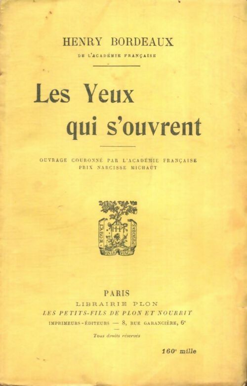 Livrenpoche : Les yeux qui s'ouvrent - Henri Bordeaux - Livre