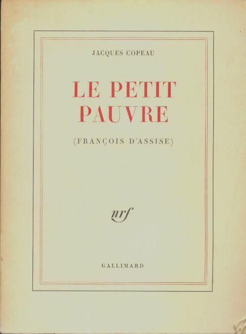Livrenpoche : Le petit pauvre - Jacques Copeau - Livre