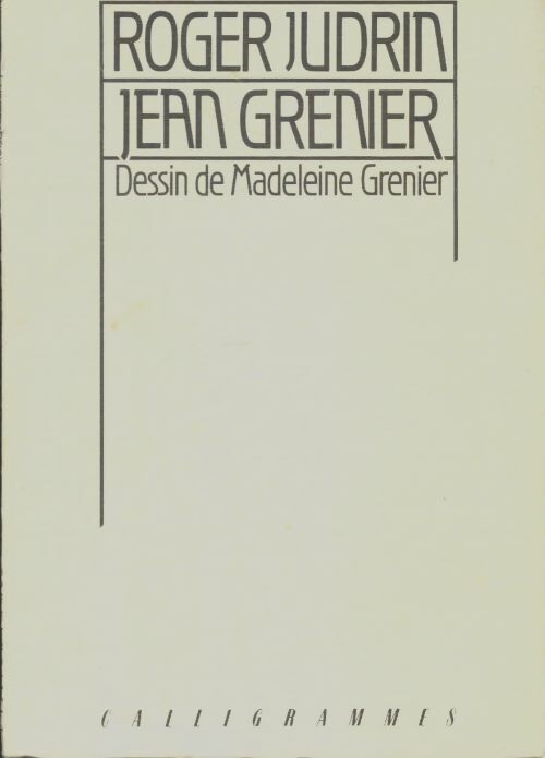 Livrenpoche : Roger Judrin / Jean Grenier - Madeleine Grenier - Livre