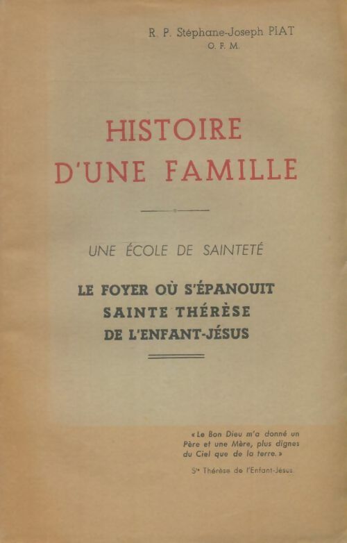 Livrenpoche : Histoire d'une famille - R.P. Piat - Livre