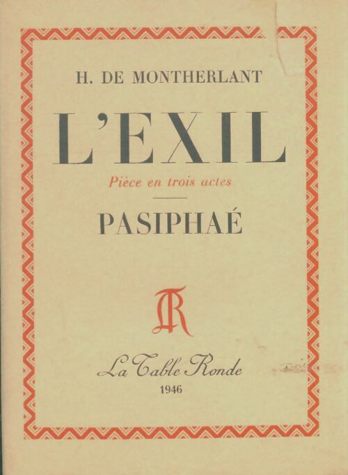 Livrenpoche : L'exil - Henry De Montherlant - Livre
