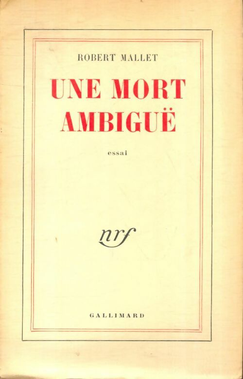 Livrenpoche : Une mort ambiguë - Robert Mallet - Livre