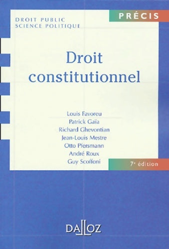 Livrenpoche : Droit constitutionnel - Louis Favoreu - Livre