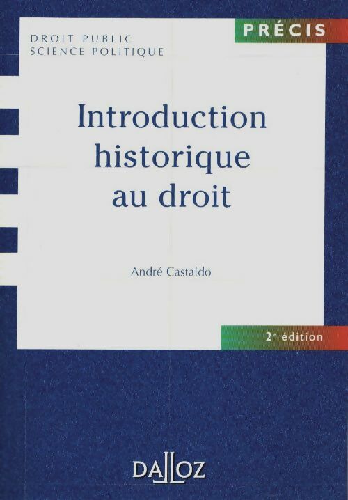 Livrenpoche : Introduction historique au droit - Castaldo - Livre
