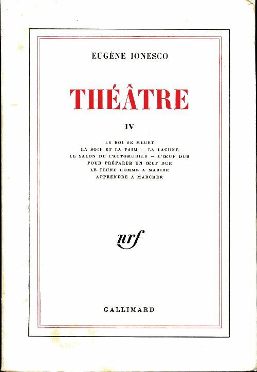 Livrenpoche : Théâtre Tome IV - Eugène Ionesco - Livre