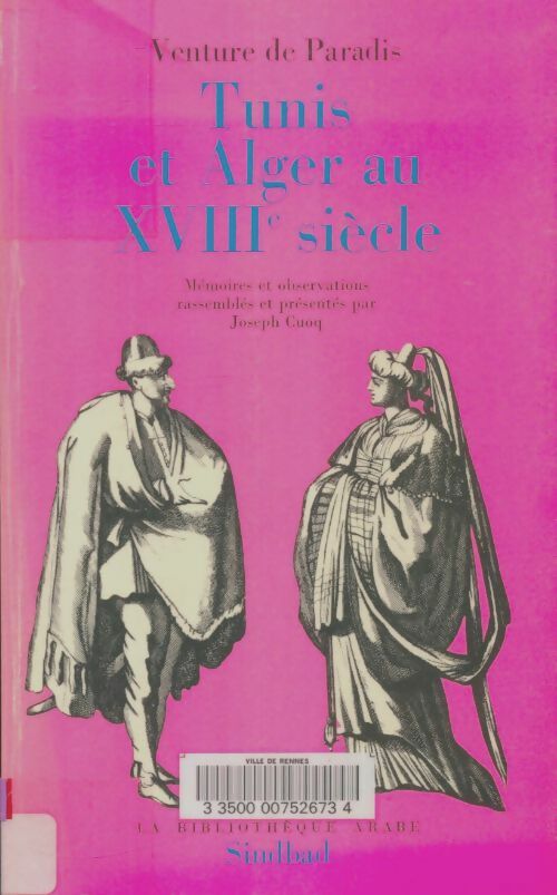 Livrenpoche : Tunis et Alger au XVIIIe siècle - Venture De Paradis - Livre