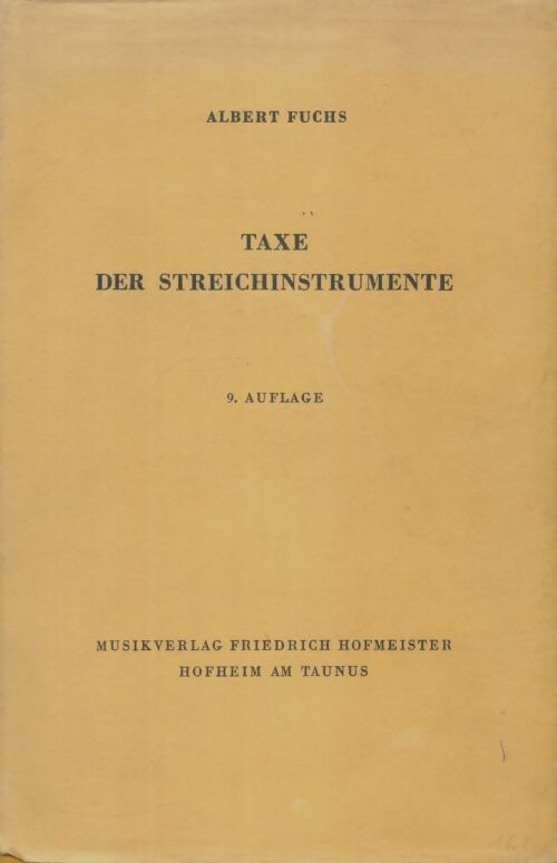 Livrenpoche : Taxe der streichinstrumente - Albert Fuchs - Livre