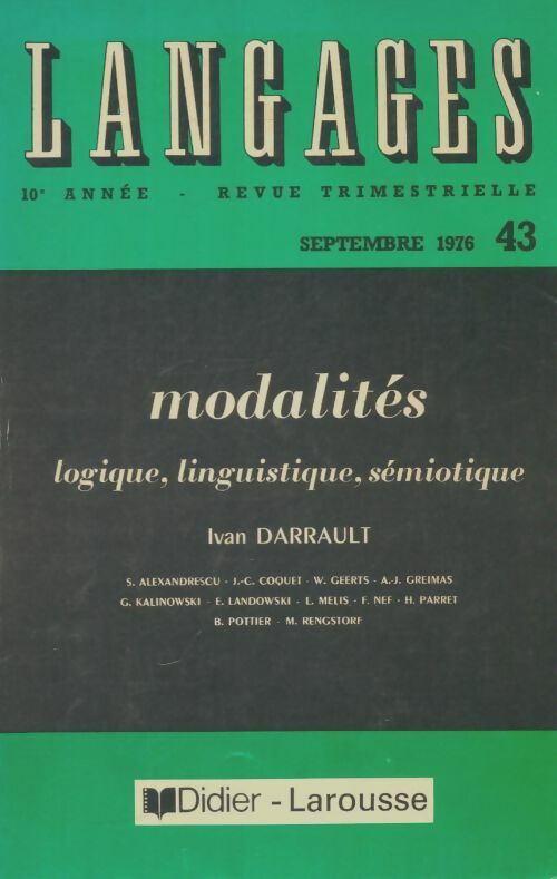 Livrenpoche : Langages n°43 : Modalités - Collectif - Livre