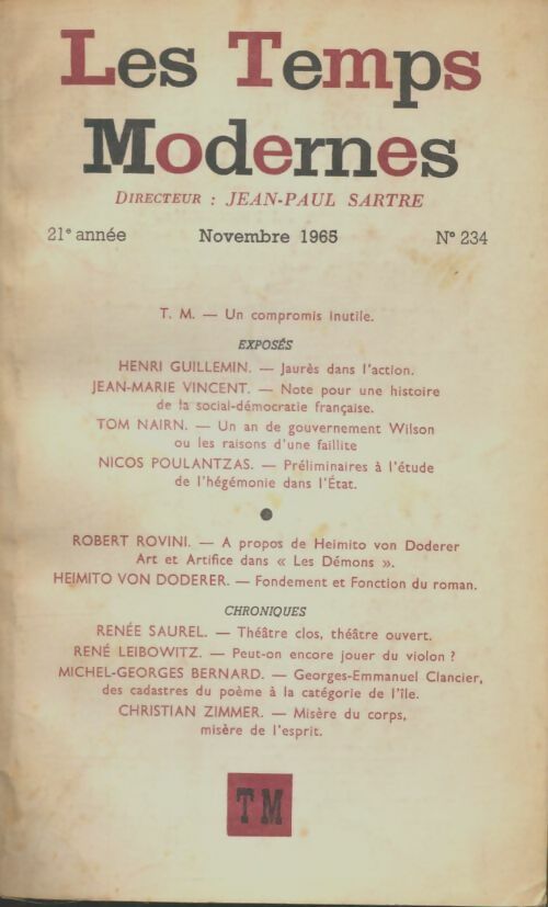 Livrenpoche : Les temps modernes n°234 - Collectif - Livre