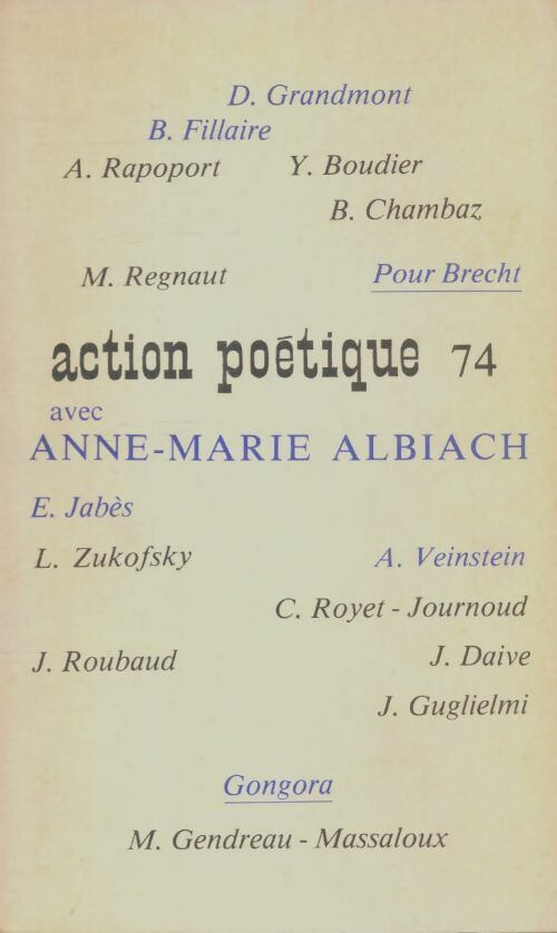 Livrenpoche : Action poétique n°74 - Collectif - Livre