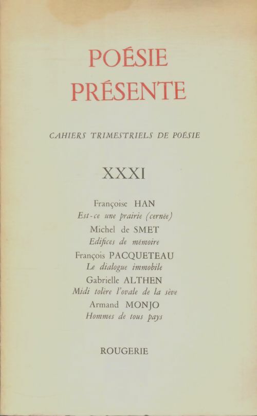 Livrenpoche : Poésie présente Tome XXXI - Collectif - Livre