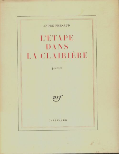 Livrenpoche : L'étape dans la clairière - André Frénaud - Livre