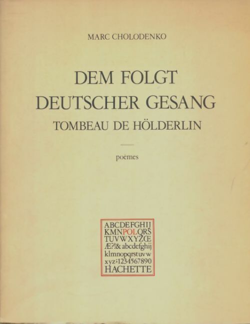 Livrenpoche : Dem folgt deutscher gesang - Marc Cholodenko - Livre