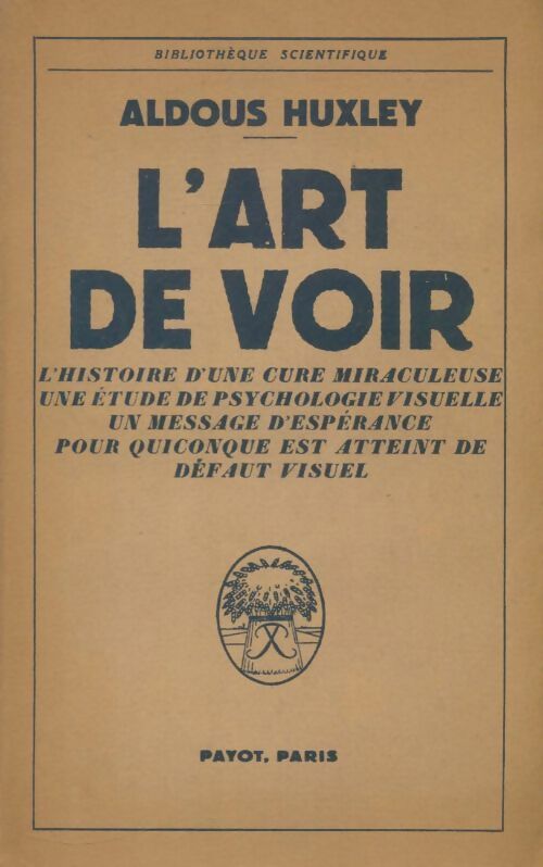 Livrenpoche : L'art de voir - Aldous Huxley - Livre
