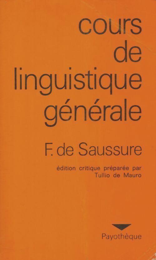 Livrenpoche : Cours de linguistique générale - Ferdinand De saussure - Livre