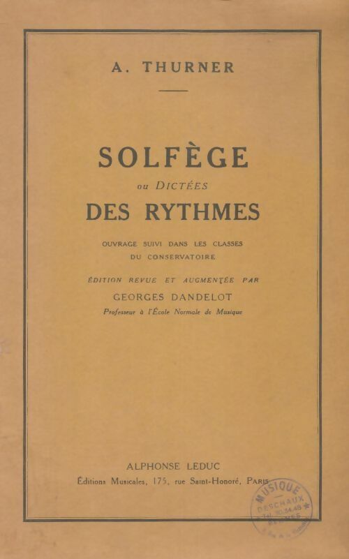 Livrenpoche : Solfège ou dictées des rythmes - A Thurner - Livre