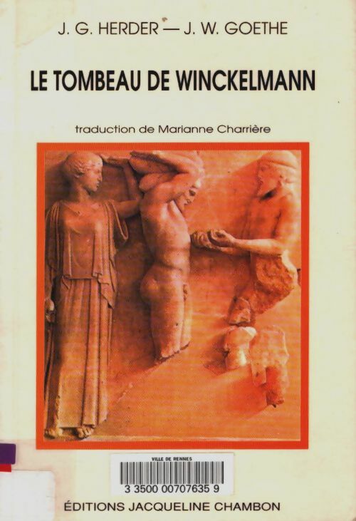Livrenpoche : Le tombeau de winckelmann - Johann Wolfgang Goethe - Livre