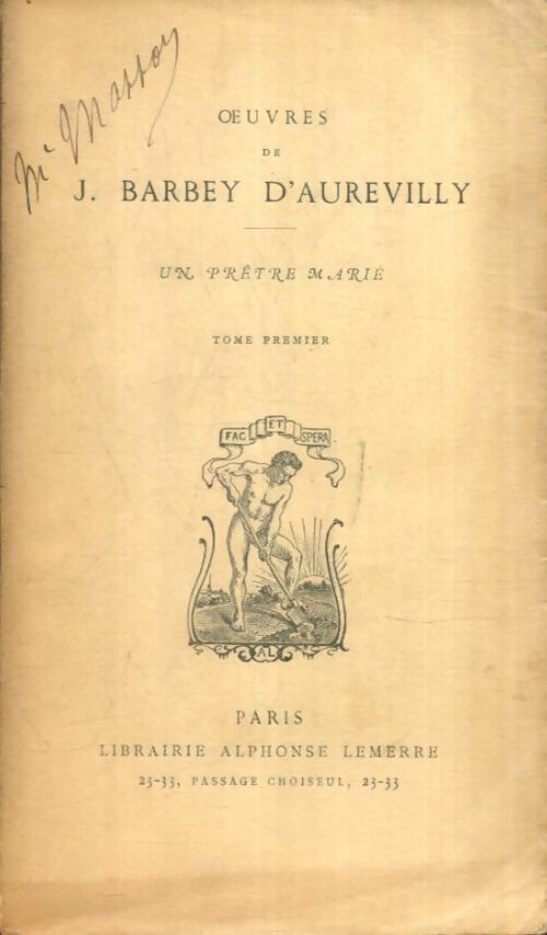 Livrenpoche : Oeuvres de J. Barbey d'Aurevilly : Un prêtre marié Tome I - J. Barbey D'Aurevilly - Livre