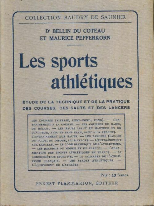 Livrenpoche : Les sports athlétiques - Maurice Dr; Pefferkorn - Livre
