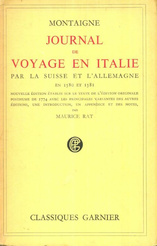 Livrenpoche : Journal de voyage en Italie - Michel De Montaigne - Livre