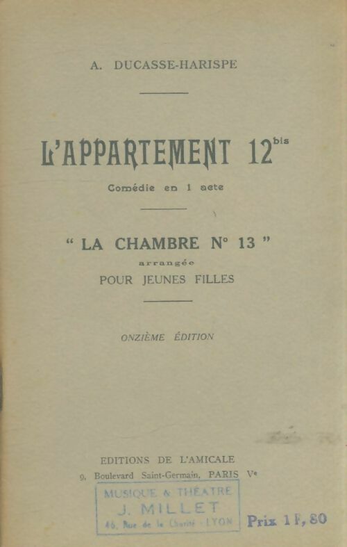 Livrenpoche : L'appartement 12bis - A Ducasse-Harispe - Livre