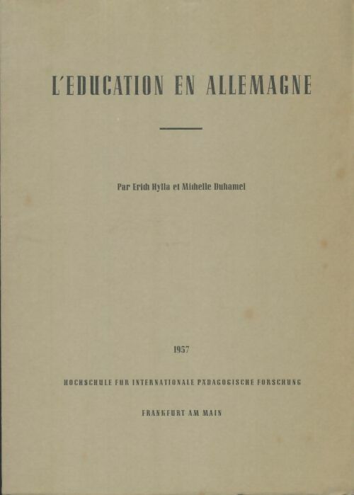 Livrenpoche : L'éducation en Allemagne - Erith Hylla - Livre
