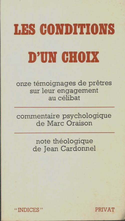 Livrenpoche : Les conditions d'un choix - Collectif - Livre