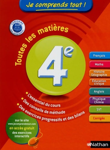 Livrenpoche : Je comprends tout ! 4ème : Tout en un - Pierre-Alain Chiffre - Livre