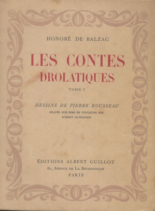 Livrenpoche : Les contes drôlatiques Tome I - Honoré De Balzac - Livre