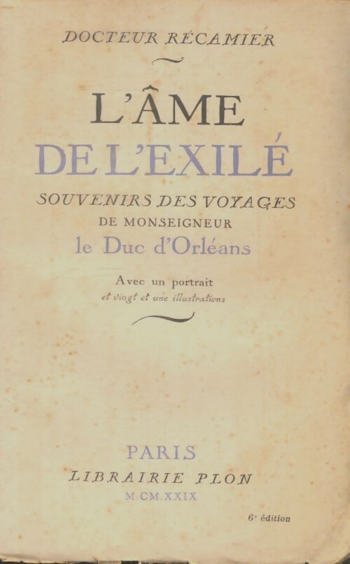 Livrenpoche : L'âme de l'exilé - Joseph Récamier - Livre