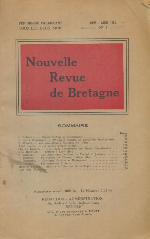 Livrenpoche : Nouvelle revue de Bretagne n°2 - Collectif - Livre