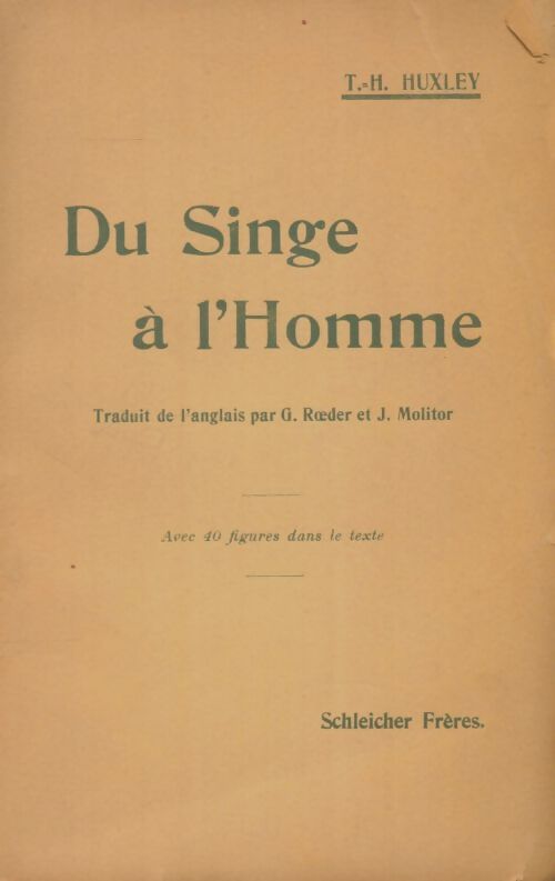 Livrenpoche : Du singe à l'homme - T.H Huxley - Livre