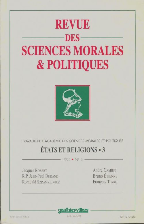 Livrenpoche : Revue des sciences morales & politiques n°3 - Collectif - Livre