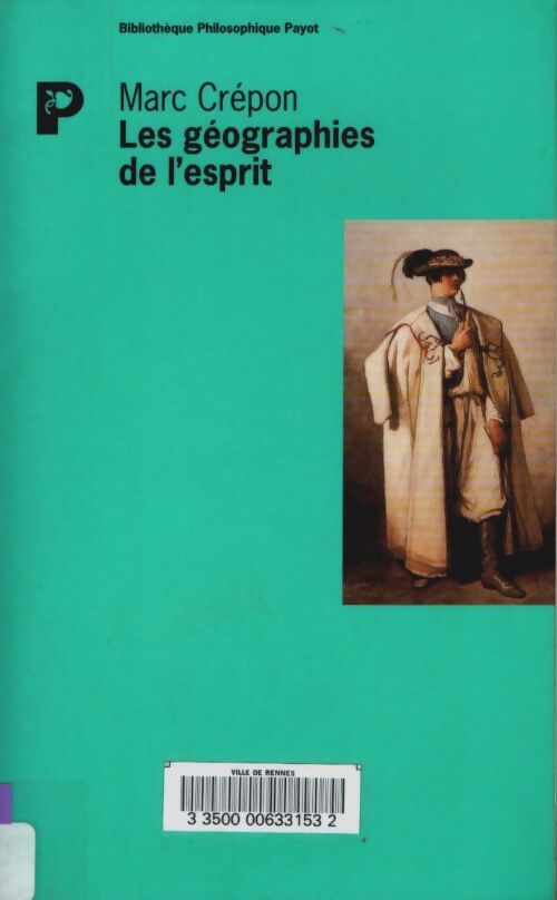 Livrenpoche : Les géographies de l'esprit - Marc Crépon - Livre