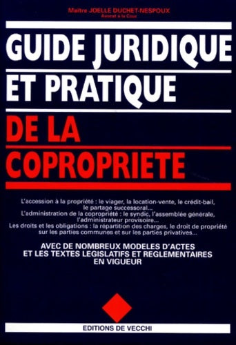 Livrenpoche : Guide juridique et pratique de la copropriété - Joëlle Duchet-Nespoux - Livre