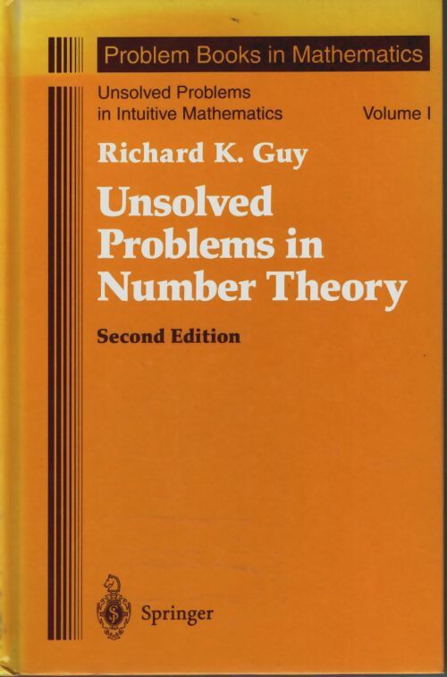 Livrenpoche : Unsolved problems in number theory - Richard K. Guy - Livre