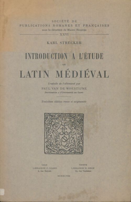 Livrenpoche : Introduction à l'étude de latin médiéval - Karl Strecker - Livre