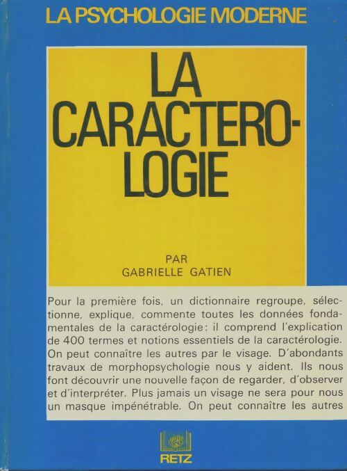 Livrenpoche : La caractériologie - Gabrielle Gatien - Livre