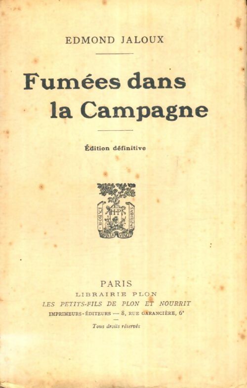 Livrenpoche : Fumées dans la campagne - Edmond Jaloux - Livre