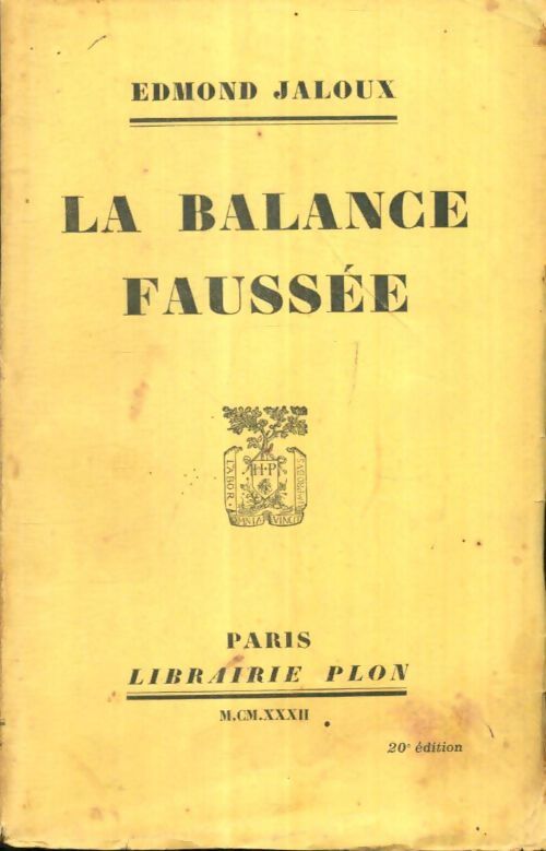 Livrenpoche : La balance faussée - Edmond Jaloux - Livre