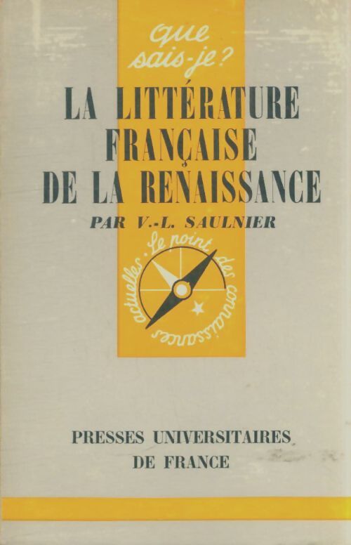 Livrenpoche : La littérature française de la Renaissance - Verdun-L. Saulnier - Livre