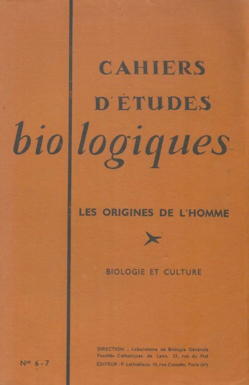 Livrenpoche : Cahiers d'études biologiques n°6-7 - Collectif - Livre